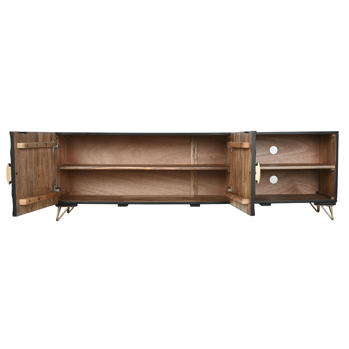Mueble de TV Home ESPRIT Negro Metal Madera de mango 160 x 40 x 50 cm - 3